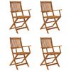 vidaXL Ensemble &agrave; manger de jardin pliable 5 pcs Bois d'acacia solide