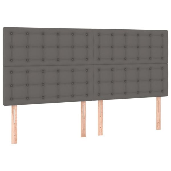 vidaXL Tête de lit Gris 160x5x118/128 cm Similicuir