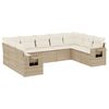vidaXL Salon de jardin avec coussins 9 pcs beige r&eacute;sine tress&eacute;e