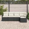vidaXL Ensemble de canap&eacute; de jardin avec coussin 5 pcs Noir et Cr&egrave;me