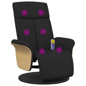 vidaXL Fauteuil de massage inclinable Noir 79 x 87 x 104,5 cm tissu