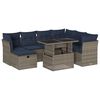 vidaXL Ensemble de canap&eacute; de jardin 8 pcs avec coussins gris r&eacute;sine tress&eacute;e