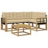vidaXL Ensemble de canap&eacute;s d'ext&eacute;rieur 5 pc Blanc et Beige