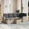 vidaXL Salon de jardin avec coussins 7 pcs gris clair r&eacute;sine tress&eacute;e