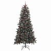 vidaXL Sapin de No&euml;l artificiel Vert 240 cm PVC, plastique et acier