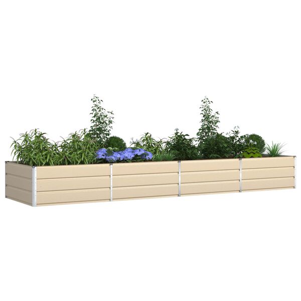 vidaXL Jardini&egrave;re Ivoire 195 x 100 x 45 cm Acier galvanis&eacute;