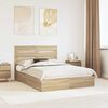 vidaXL Lit de Rangement Ch&ecirc;ne Sonoma 160 x 200 cm Bois d'ing&eacute;nierie