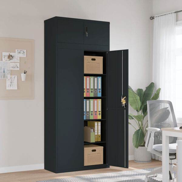 vidaXL Classeur anthracite 90x40x220 cm acier