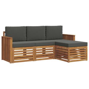 vidaXL Ensemble de canap&eacute;s d'ext&eacute;rieur 4 pc Naturel et Anthracite