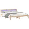 vidaXL Cadre de lit avec t&ecirc;te de lit Marron 200 x 200 cm Pin massif