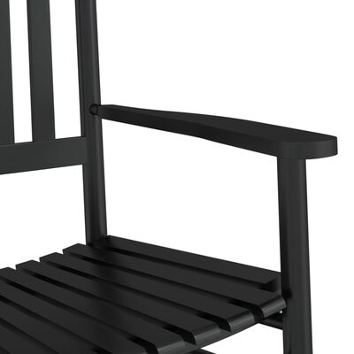 vidaXL Chaises à bascule lot de 2 table pliable noir massif peuplier