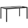 vidaXL Ensemble &agrave; manger de jardin 7 pcs R&eacute;sine tress&eacute;e Noir