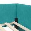 vidaXL Cadre de lit d'angle Turquoise 90 cm x 190 cm Velours
