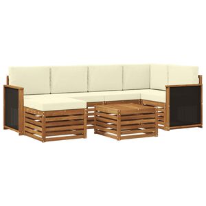 vidaXL Ensemble de canap&eacute;s d'ext&eacute;rieur 6 pc Naturel et Cr&egrave;me