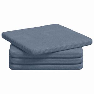 vidaXL Coussins de si&egrave;ge 4 pc Tissu en velours c&ocirc;tel&eacute; Bleu