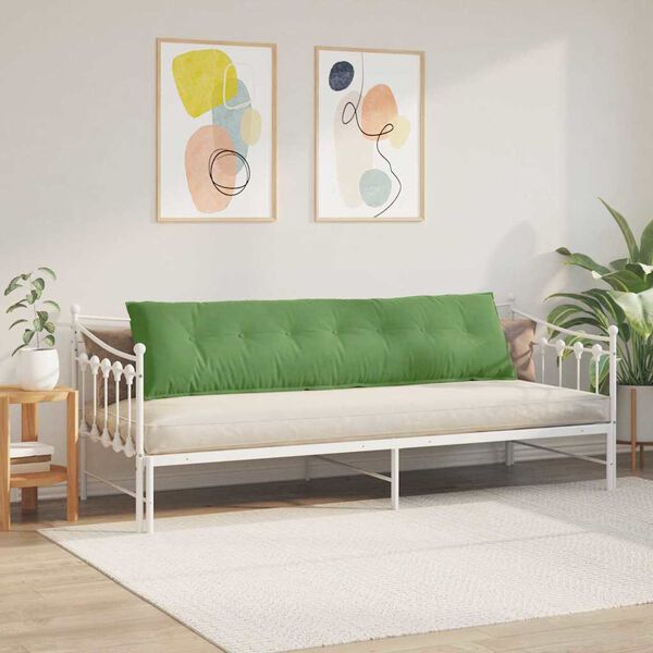 vidaXL Coussin de Dos Vert clair 200 x 50 cm Tissu en velours c&ocirc;tel&eacute;