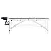 vidaXL Table de massage pliable 4 zones Aluminium Noir et blanc