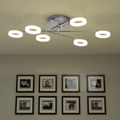 vidaXL Plafonnier LED avec 6 lumières Blanc chaud