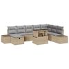 vidaXL Ensemble de canap&eacute; de jardin 11 pcs Beige Poly rotin
