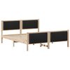vidaXL Cadre de lit Marron et noir 150 x 200 cm Bois massif en pin