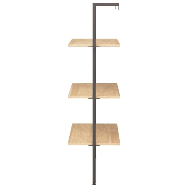vidaXL &Eacute;tag&egrave;re inclin&eacute;e 3 niveaux Marron clair et noir 64x35x120,5 cm