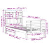 vidaXL Lit biblioth&egrave;que sans matelas cire marron 100x200 cm pin massif