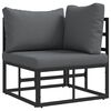 vidaXL Ensemble de canap&eacute; de jardin avec coussin 3 pcs Noir Aluminium