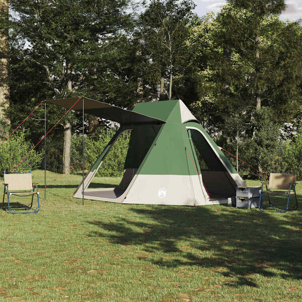 vidaXL Tente de camping avec toit Vert 482 x 360 x 227 cm taffetas