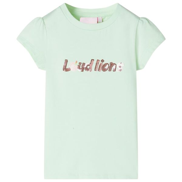 T-shirt enfant &agrave; manches courtes vert tendre 92