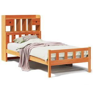 vidaXL Lit biblioth&egrave;que sans matelas cire marron 75x190 cm pin massif
