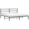 vidaXL Cadre de lit m&eacute;tal sans matelas avec t&ecirc;te de lit noir 200x200cm