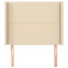 vidaXL T&ecirc;te de lit avec oreilles Cr&egrave;me 93x16x118/128 cm Tissu