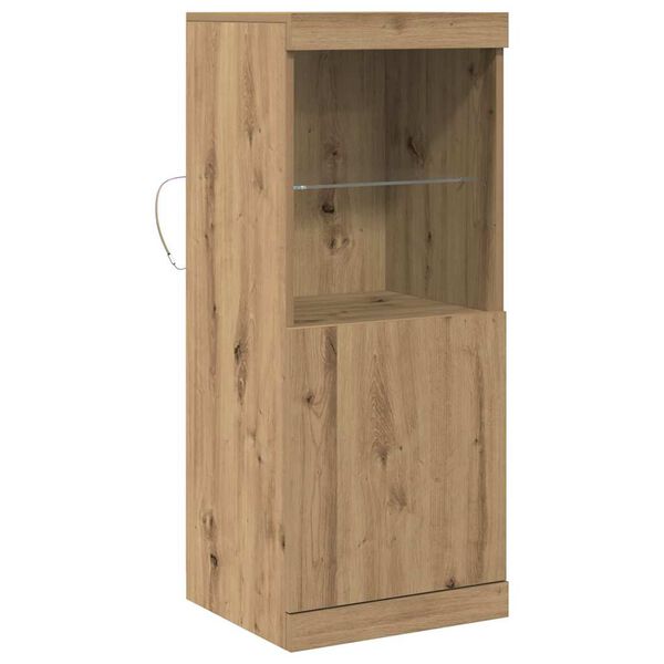 vidaXL Buffet LED Ch&ecirc;ne artisanal 41 x 37 x 100 cm Bois d'ing&eacute;nierie