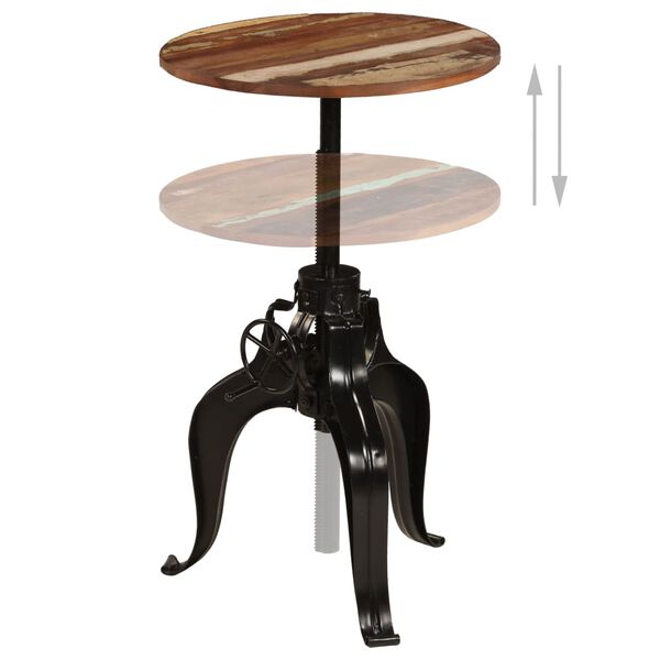 vidaXL Table de bar Bois de r&eacute;cup&eacute;ration massif 60x(76-110) cm