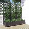 vidaXL Jardini&egrave;re avec treillis Noir 120 x 40 x 121,5 cm PP