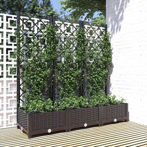 vidaXL Jardini&egrave;re avec treillis Noir 120 x 40 x 121,5 cm PP