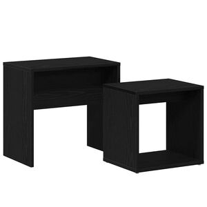 vidaXL Tables basses 2 pcs en ch&ecirc;ne noir contrecoll&eacute;