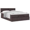 vidaXL Lit ottoman avec matelas marron fonc&eacute; 140x190 cm tissu