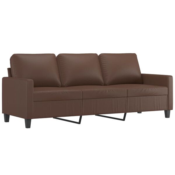 vidaXL Canap&eacute; &agrave; 3 places Marron 180 cm Similicuir