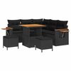 vidaXL Ensemble de canap&eacute; de jardin 8 pcs Noir polyrotin