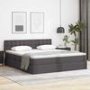 vidaXL Lit avec rangement et LED Gris 180 x 200 cm Cuir synth&eacute;tique