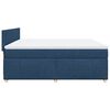 vidaXL Sommier &agrave; lattes de lit avec matelas Bleu 200x200 cm Tissu