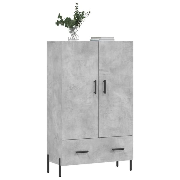 vidaXL Buffet haut gris b&eacute;ton 69,5x31x115 cm bois d'ing&eacute;nierie