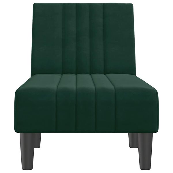 vidaXL Chaise longue vert fonc&eacute; velours