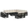 vidaXL Ensemble de canap&eacute; de jardin 14 pcs Noir et blanc cr&egrave;me