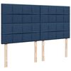 vidaXL Sommier &agrave; lattes de lit avec matelas Bleu 200x200 cm Tissu