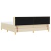 vidaXL Lit &agrave; ressorts avec matelas Cr&egrave;me 200 x 200 cm tissu