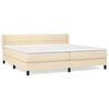 vidaXL Sommier &agrave; lattes de lit avec matelas Cr&egrave;me 200x200 cm Tissu