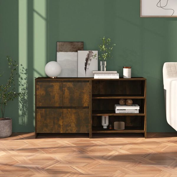 vidaXL Buffets 2 pcs Ch&ecirc;ne fum&eacute; Bois d'ing&eacute;nierie