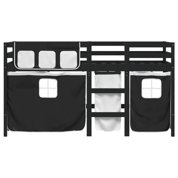 vidaXL Lit mezzanine enfants avec rideaux sans matelas 90x200cm